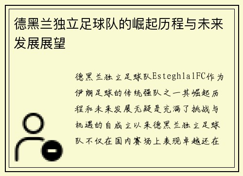 德黑兰独立足球队的崛起历程与未来发展展望