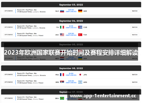 2023年欧洲国家联赛开始时间及赛程安排详细解读 2023年欧洲国家联赛开始时间及赛程安排详细解读